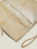 Accessorize gold leather fold over clutch - British product