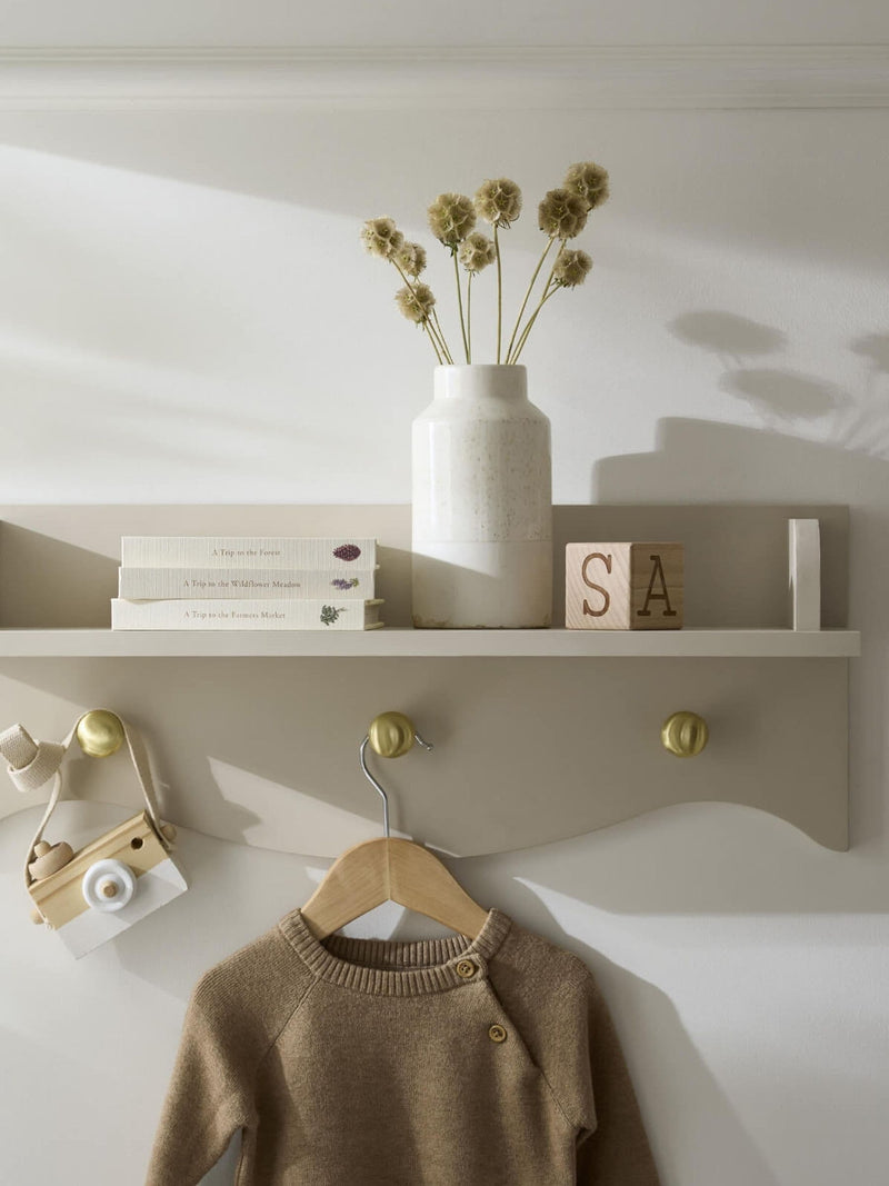 Cuddleco Cream Cashmere Clara nursery shelf, imported from the UK