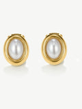 D.LOUISE gold tone mini pearl stud earrings - British product