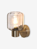 Jensen rechargeable wall light brass smoked glass - British product