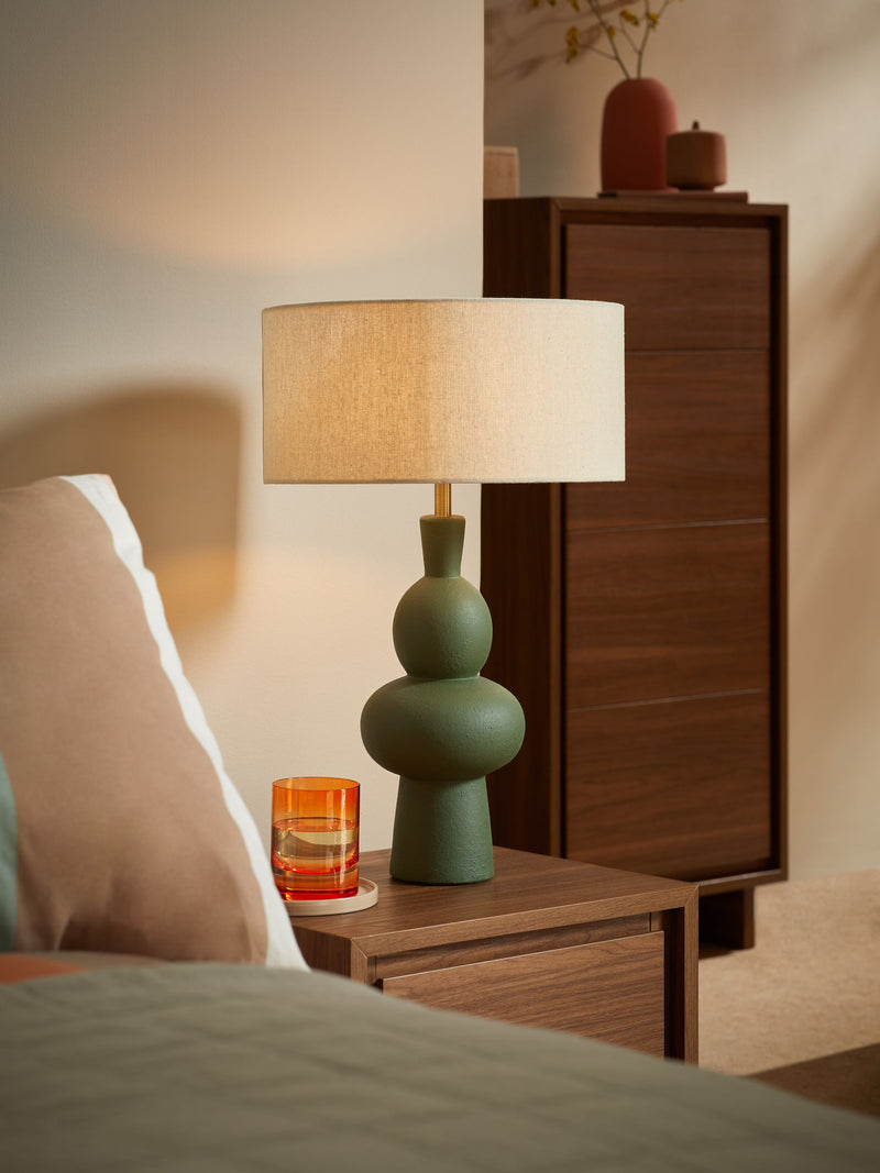 MADE.COM green Freyja ceramic table lamp 54cm, UK version