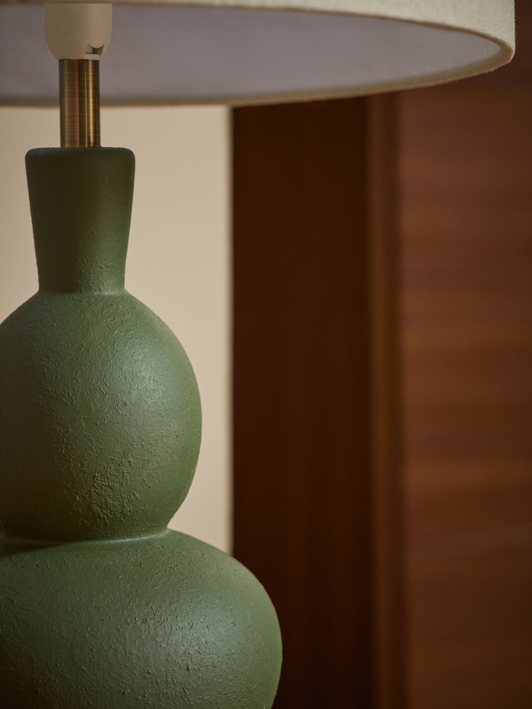 MADE.COM green Freyja ceramic table lamp 54cm, UK version
