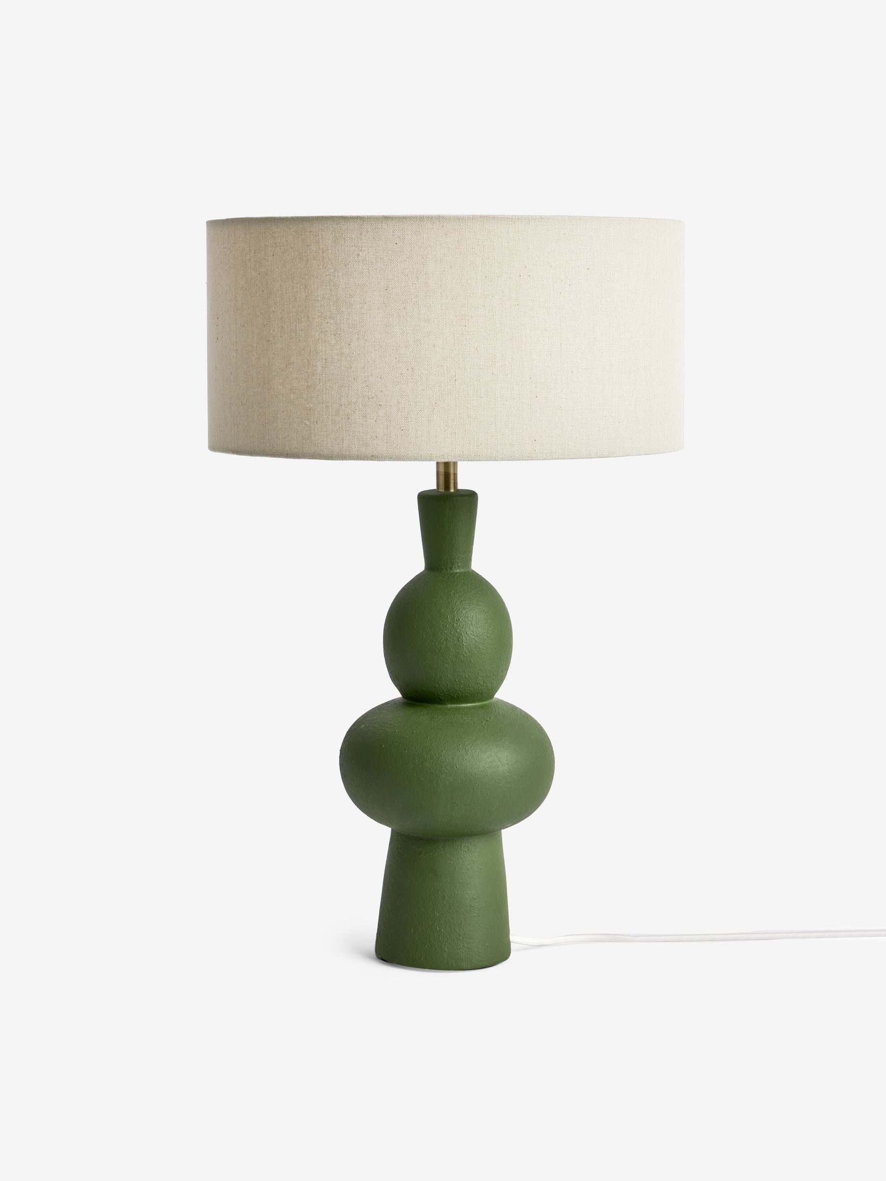 MADE.COM green Freyja ceramic table lamp 54cm, UK version