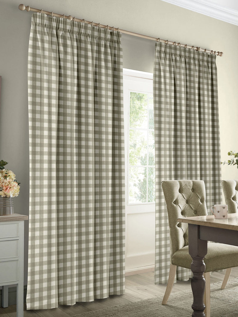Sophie Allport Natural Stone gingham curtains made to measure - British product