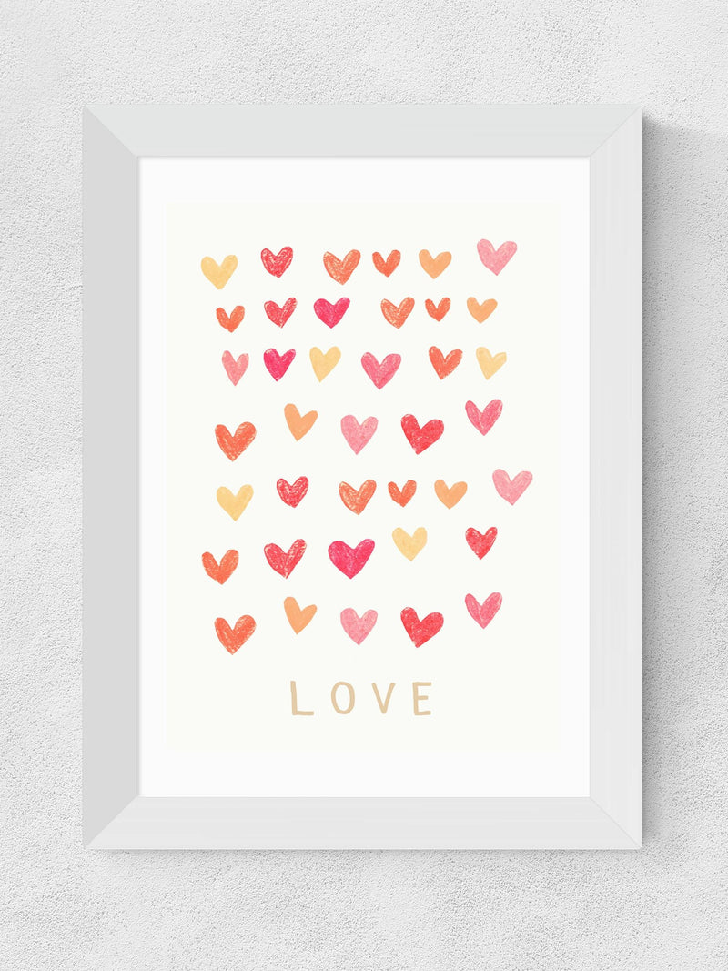 East End Prints White Love Heart Framed Art Print