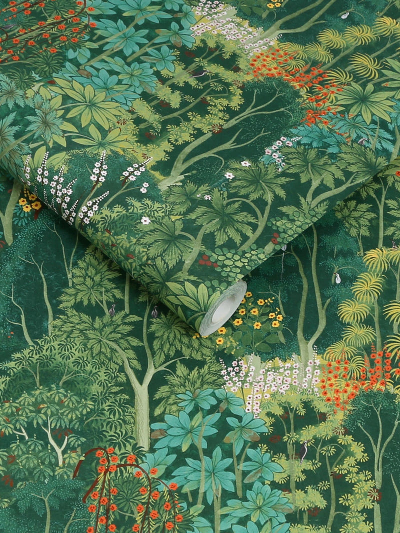Graham & Brown New Eden Emerald wallpaper sample (British brand)