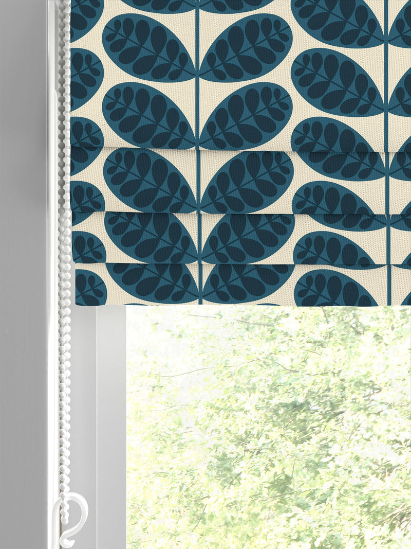 Orla Kiely Whale Blue Botanica Stem roman blind (British brand)