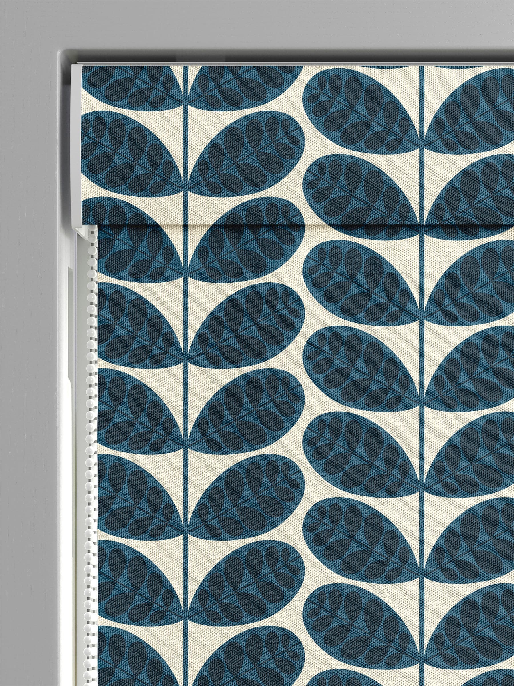Orla Kiely Whale Blue Botanica Stem roman blind (British brand)