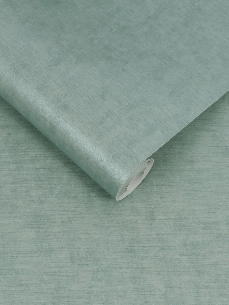 Graham & Brown Organdy wallpaper sample in soft blue, imported from the UK