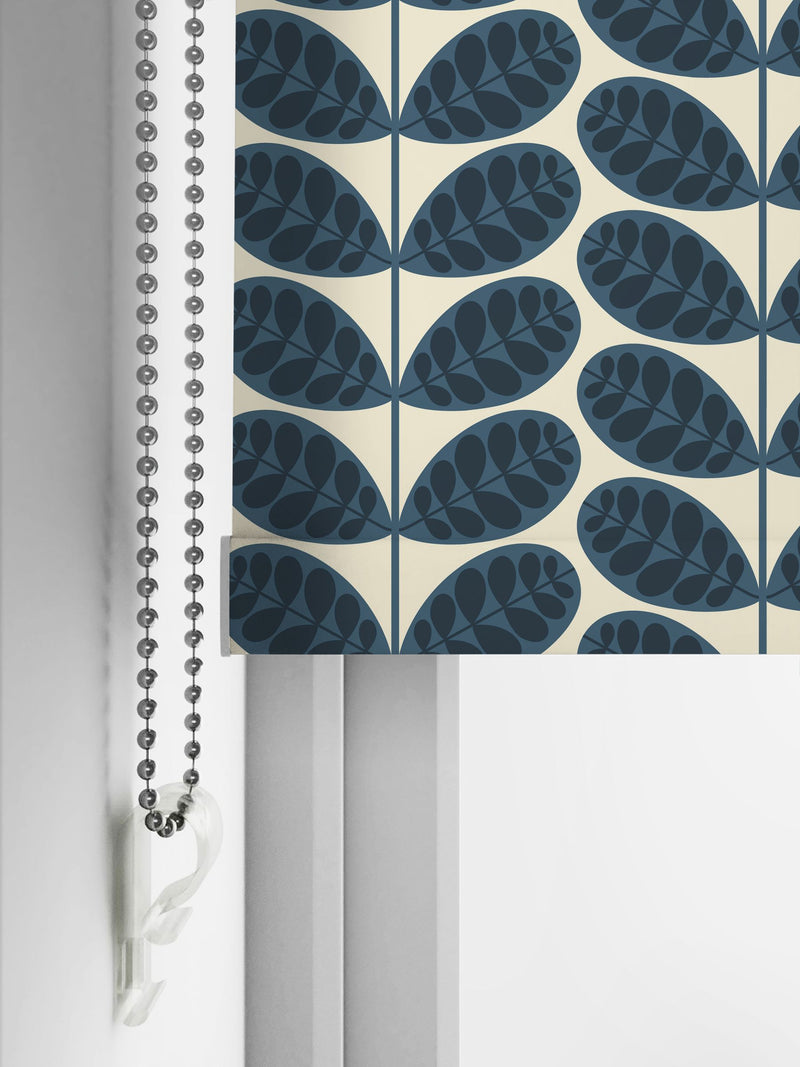 Orla Kiely Whale Blue Botanica Stem roller blinds, imported from the UK