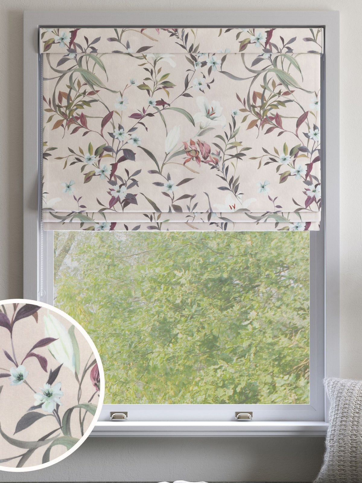 Next Pink Lily Floral Roman blind made to measure, UK version