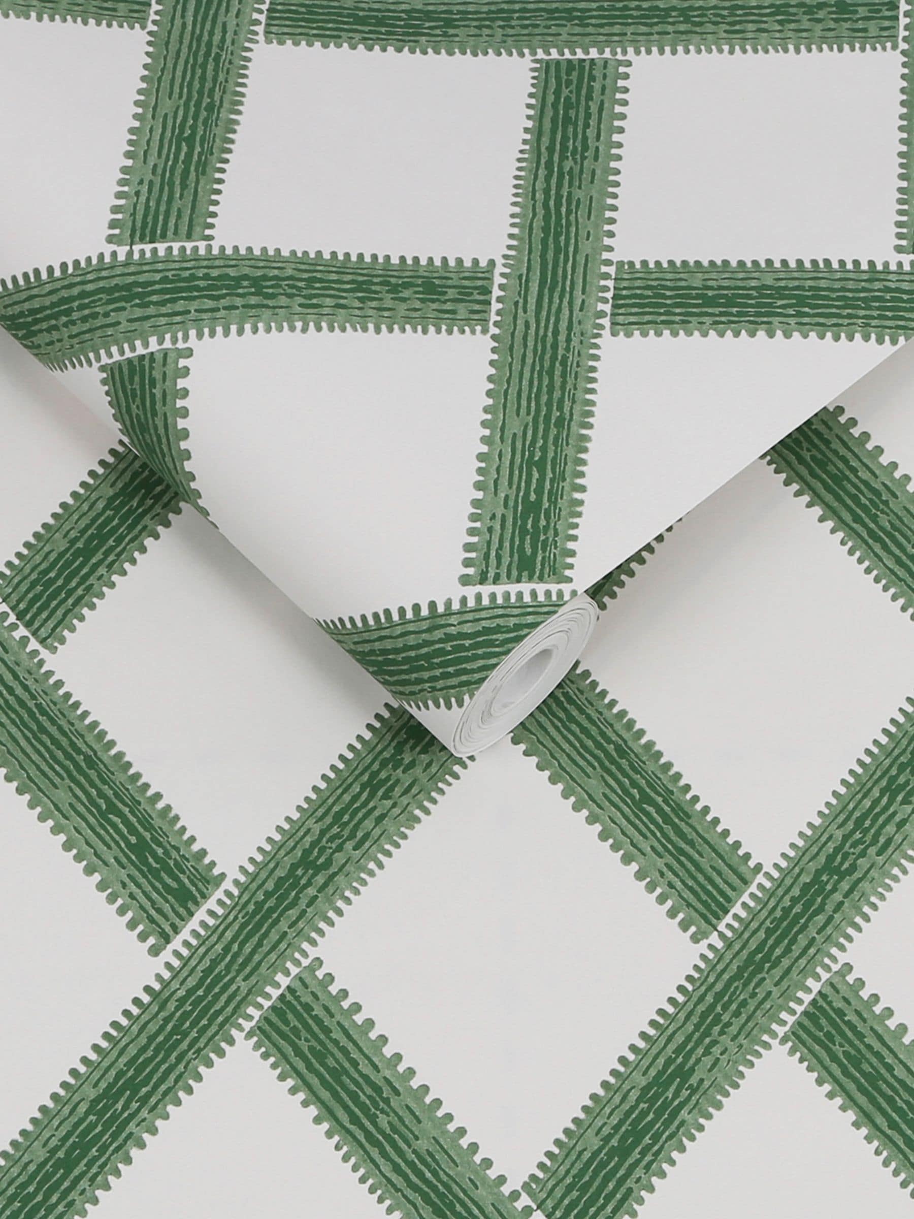 Graham & Brown Greenskeeper Geo wallpaper sample apple green - British product