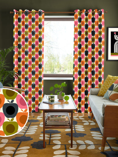 Next Orla Kiely Pink Apples Made to Measure Curtains- Buy online at McGrocer