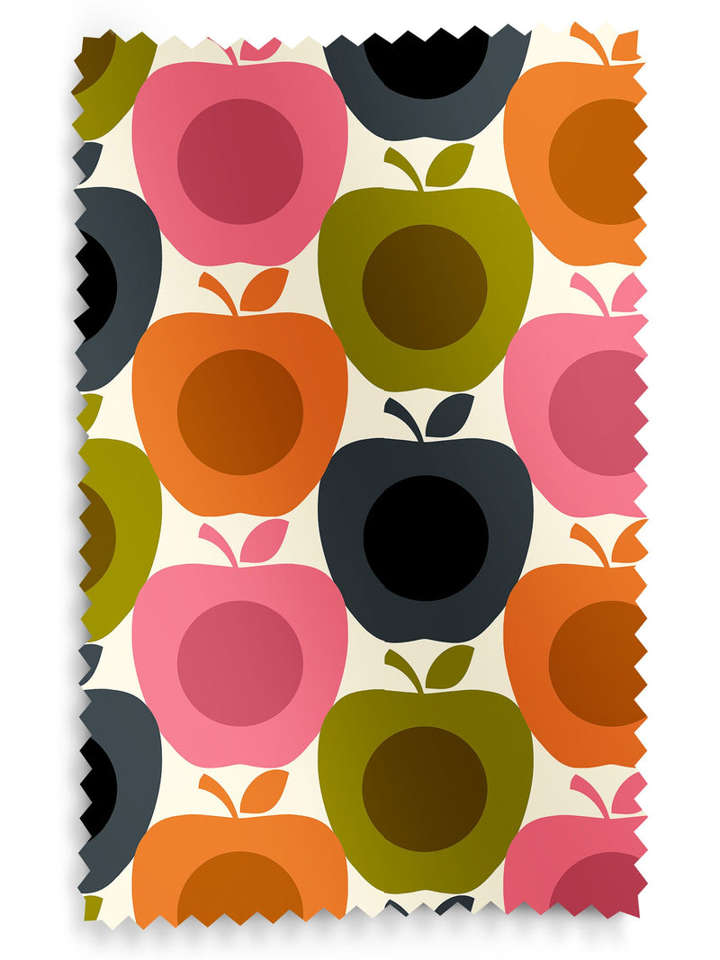 Orla Kiely Pink Apples print curtains (British brand)