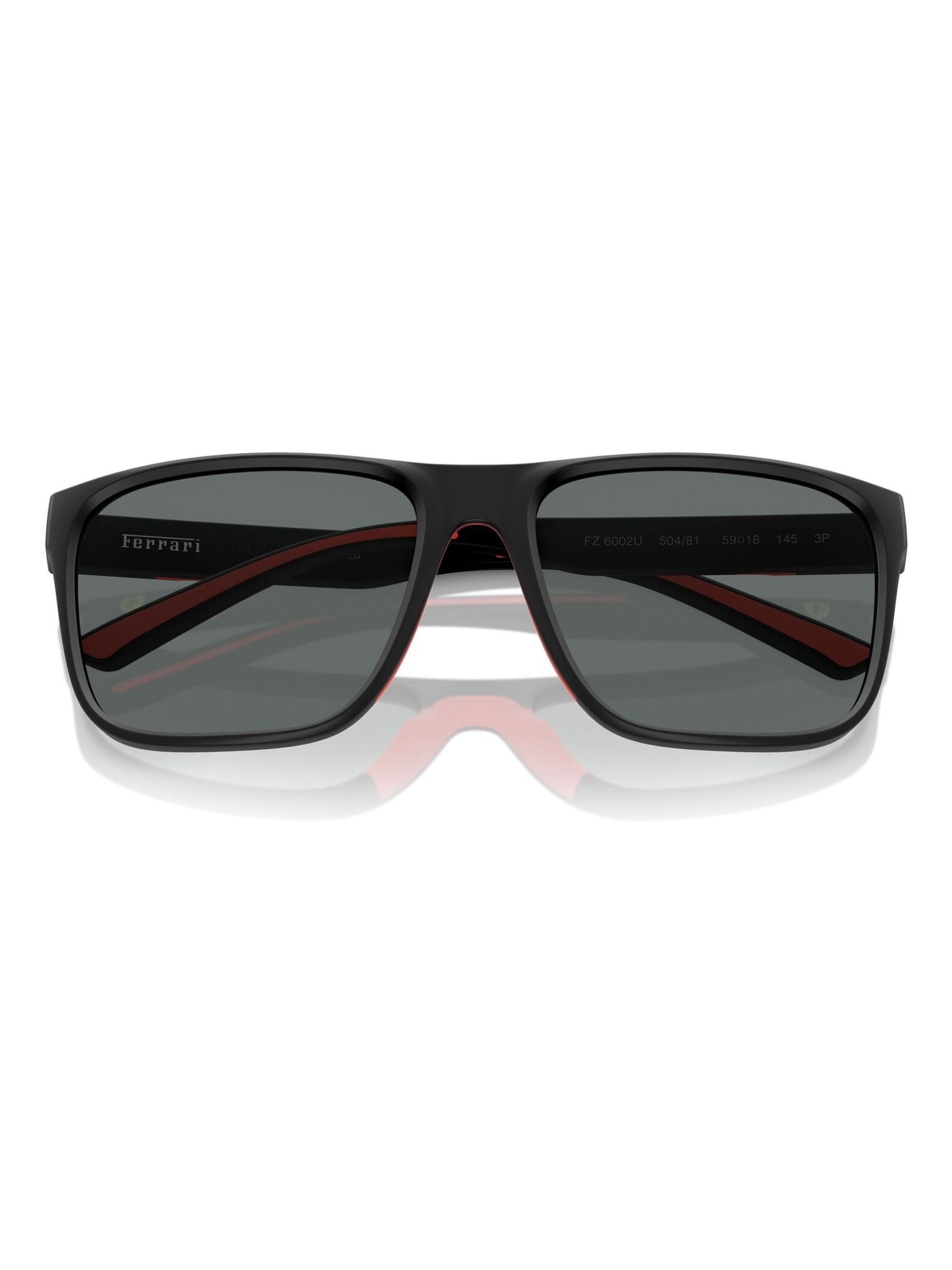 Ferrari Scuderia square polarised black sunglasses (British brand)