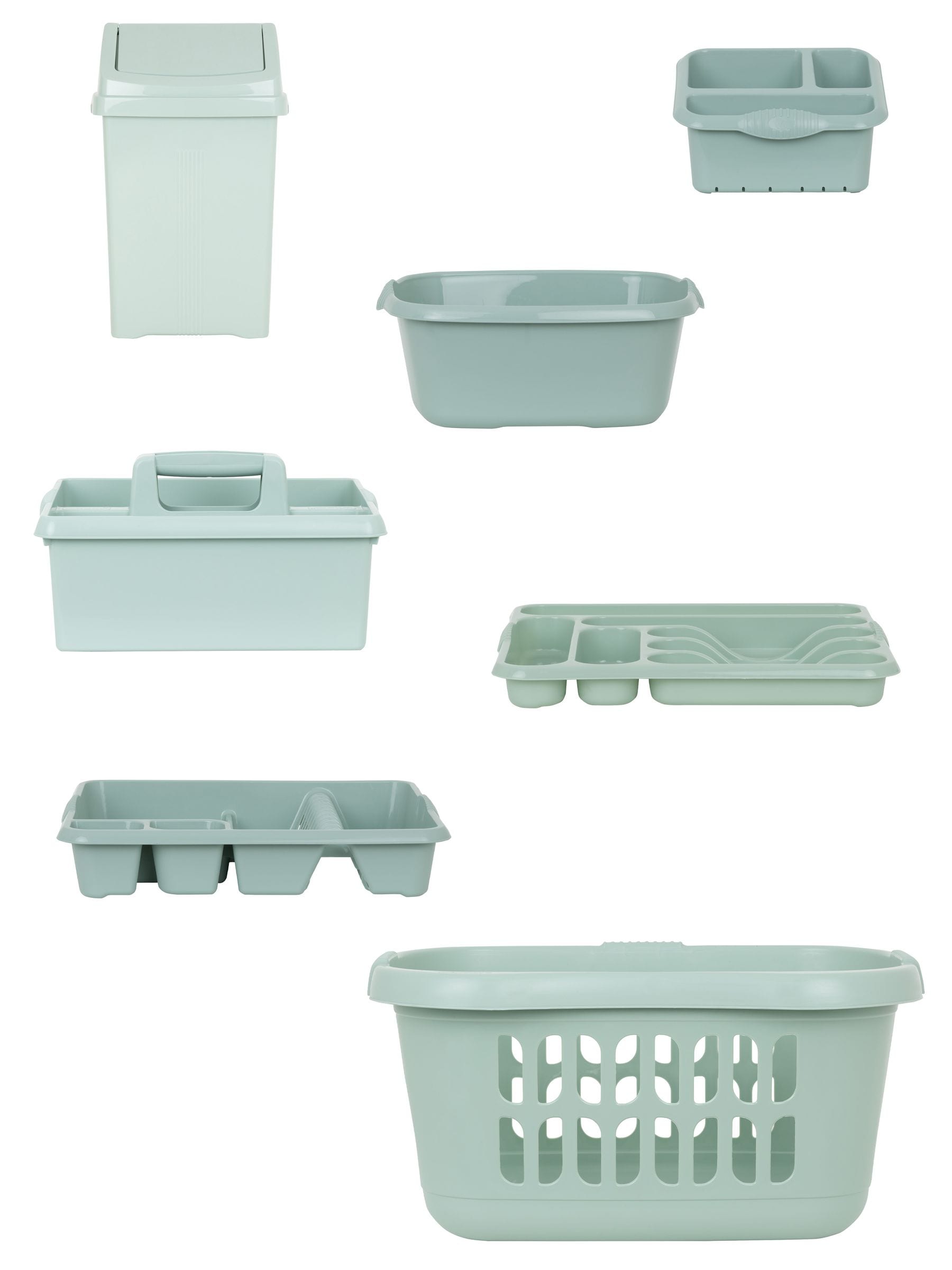 Wham Silver Sage Casa kitchen tidy set 7 piece (British brand)