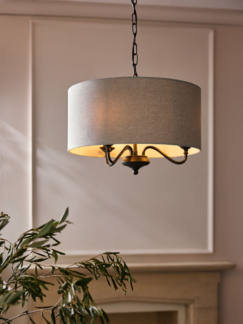 Next Burford Brushed Nickel 3 Light Chandelier Ceiling Light