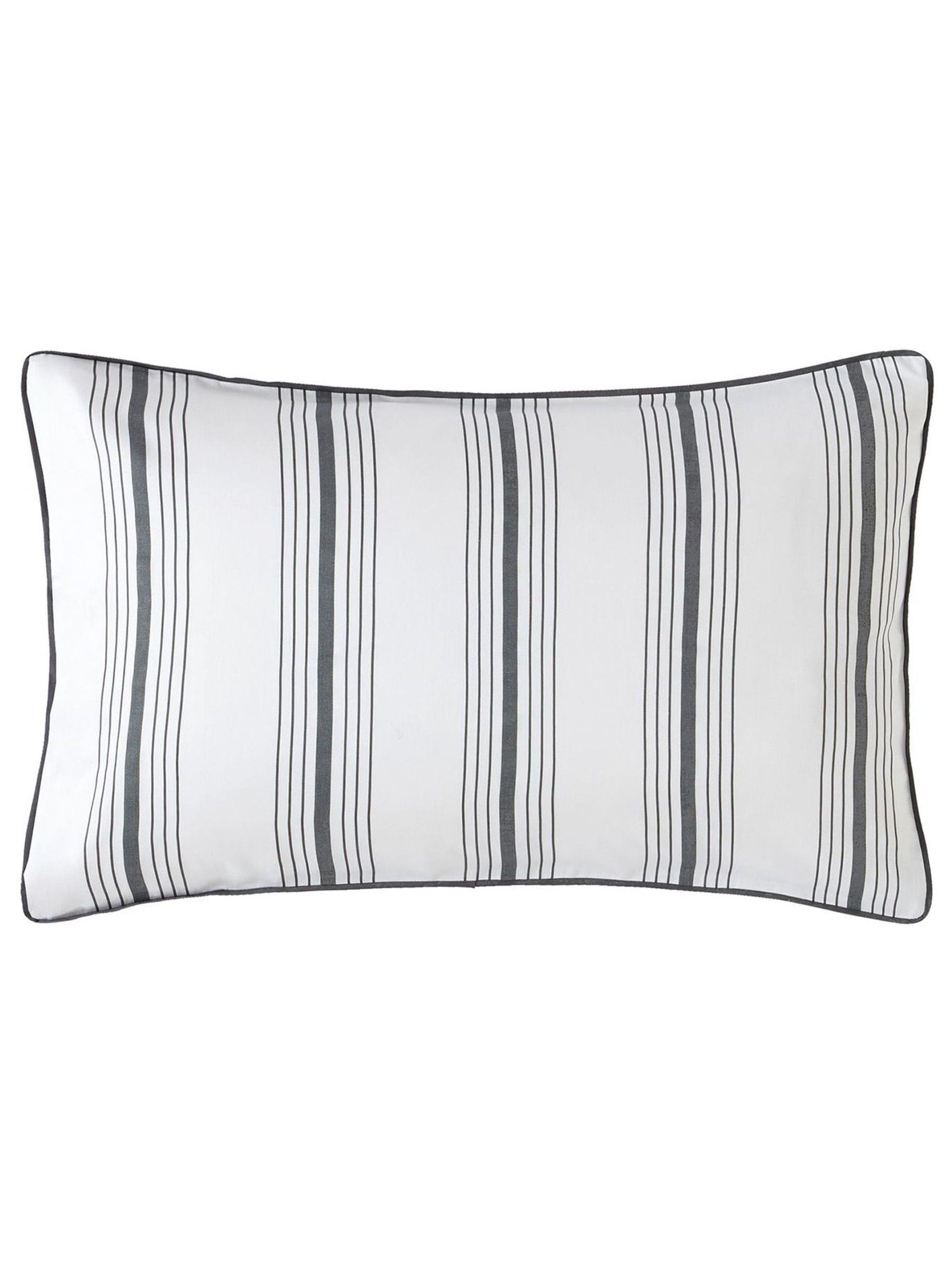 Laura Ashley Grey Charcoal Reversible 100% Cotton Sateen 200 Thread Count Tuileries Duvet Cover and Pillowcase Set