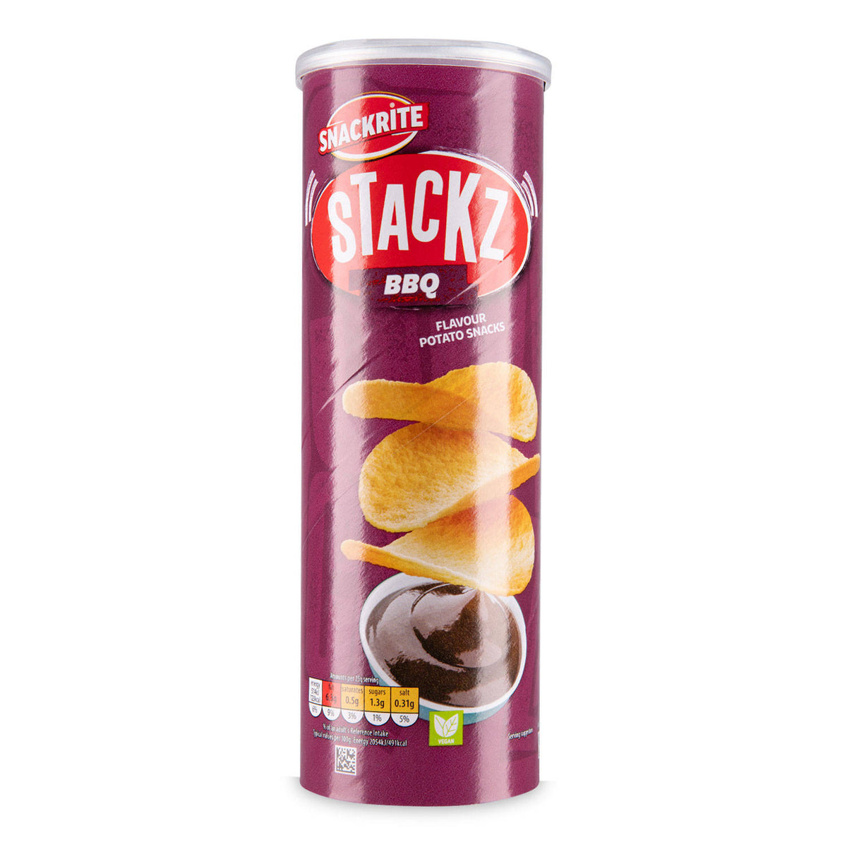 BBQ Stackz potato crisps in BBQ flavour (British brand)