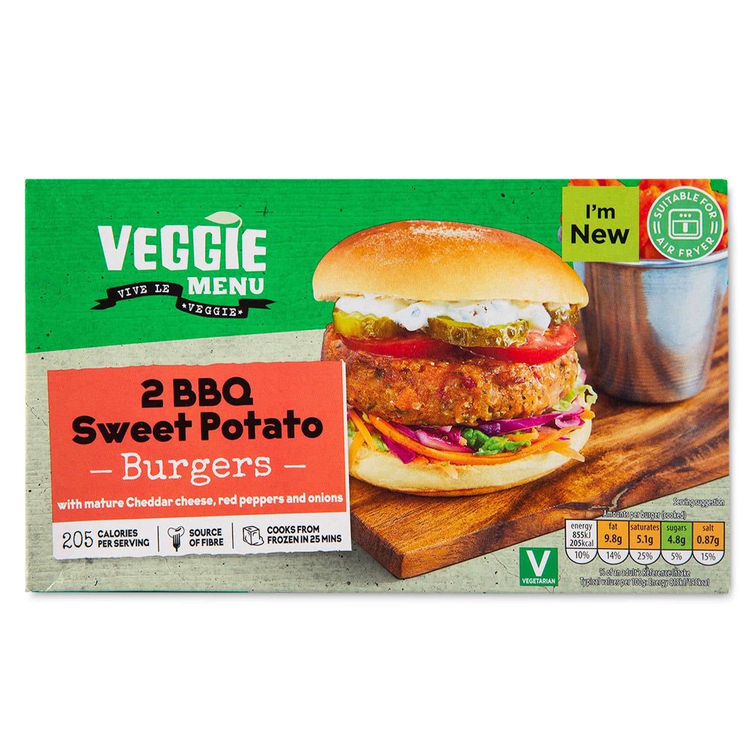 BBQ sweet potato burgers 2 pack, imported from the UK
