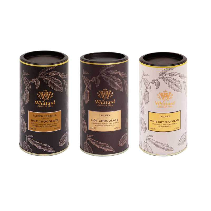 Whittard Hot Chocolate Classics Subscription, three 350g tubs (British brand)