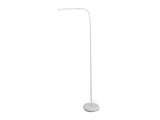 White LED floor lamp with adjustable gooseneck and touch dimmer (British brand)