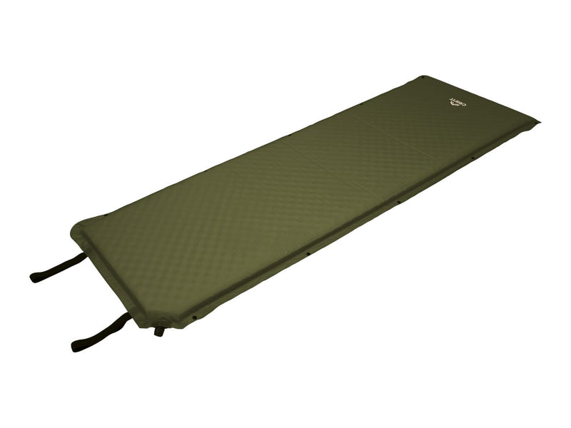 Green self-inflating camping mat with 5cm padding - British product