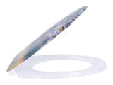 Patterned toilet seat with soft close mechanism (British brand)