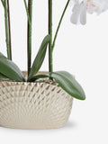 Gold/White Artificial Orchid in Geo Pot 56cm Height, UK version