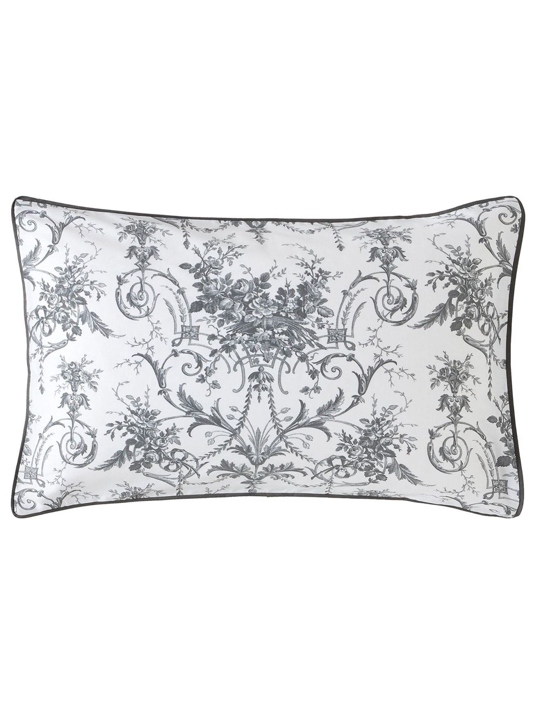 Laura Ashley Tuileries cotton sateen pillowcases charcoal grey, imported from the UK