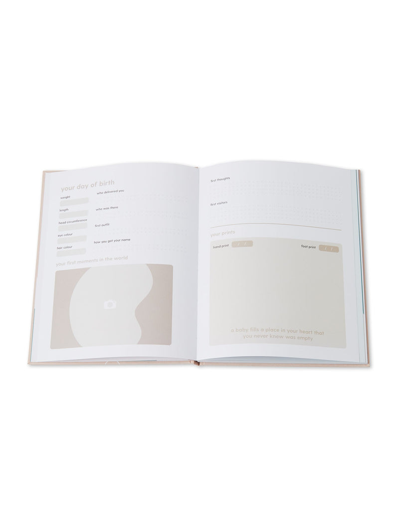 MORI Hello Baby memory book for recording baby milestones - British product
