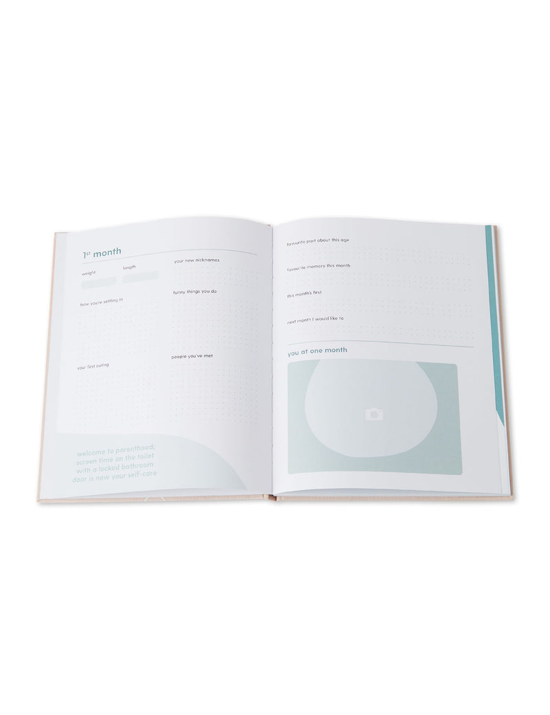 MORI Hello Baby memory book for recording baby milestones - British product