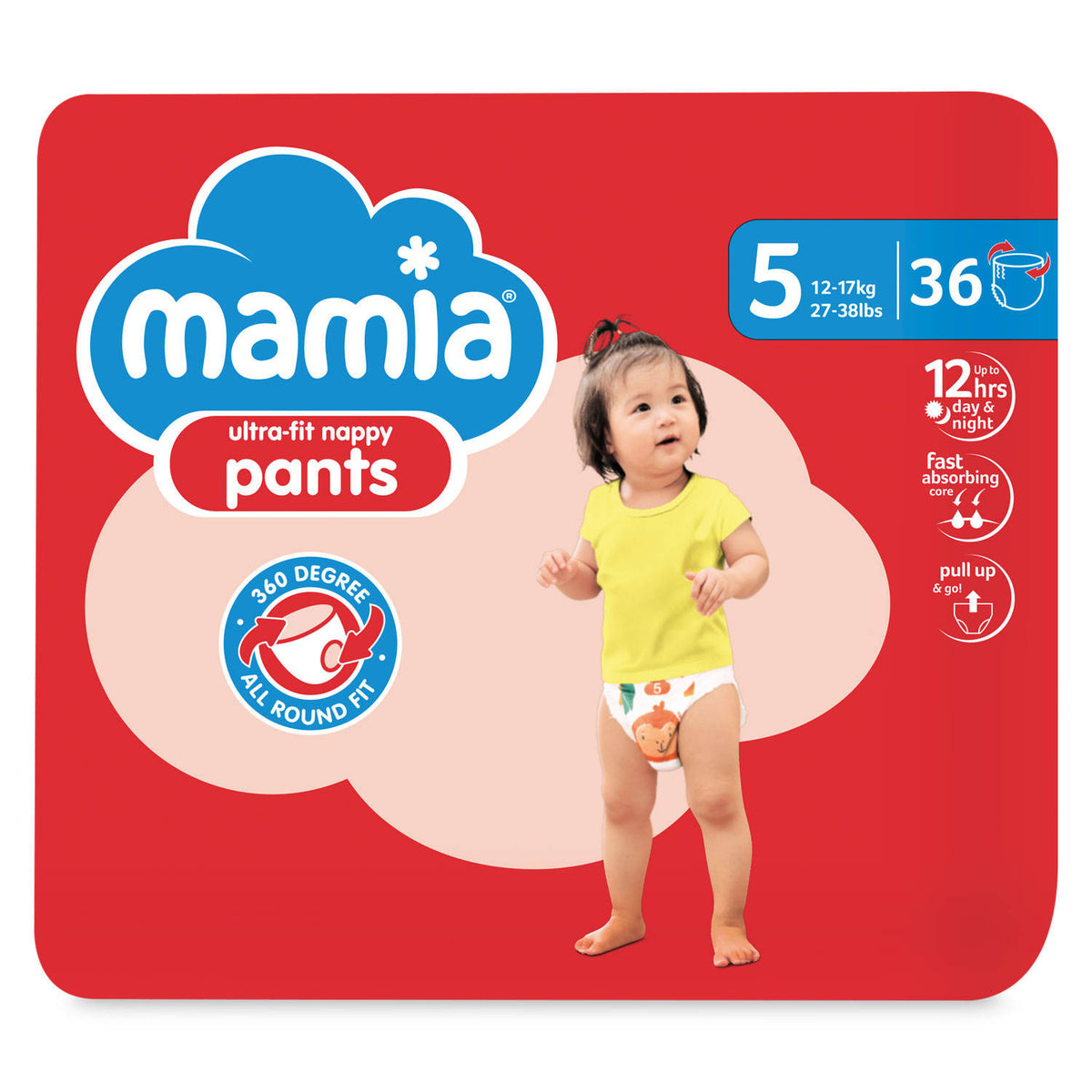 Baby nappy pants size 5, 36 pack, imported from the UK