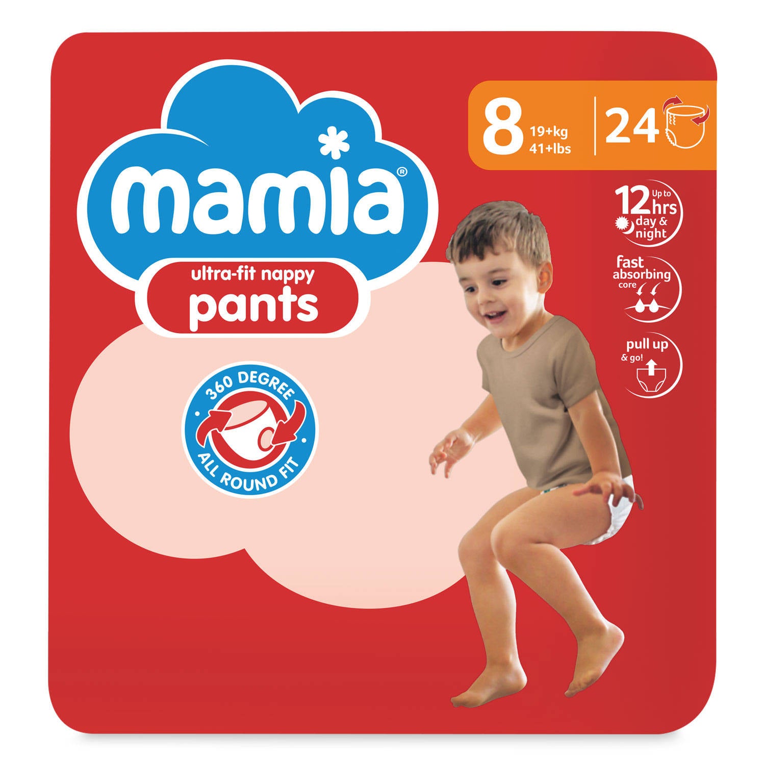 Baby nappy pants size 8 24 pack, imported from the UK