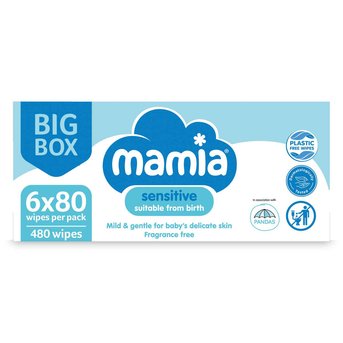 Sensitive baby wipes 6 pack, imported from the UK