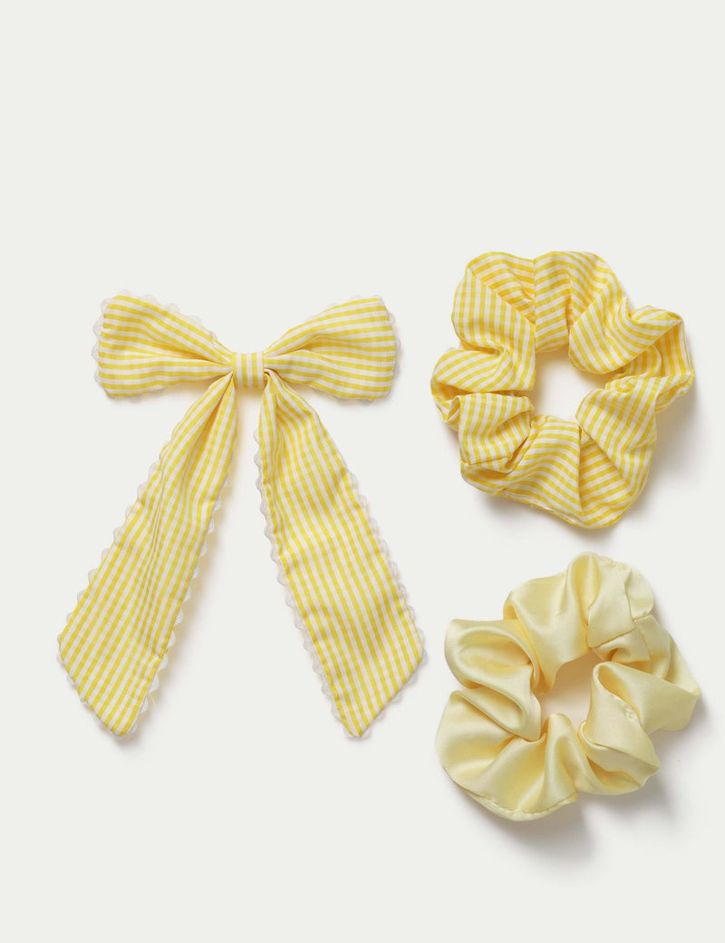 Back to School scallop bow and scrunchie hair set, UK version