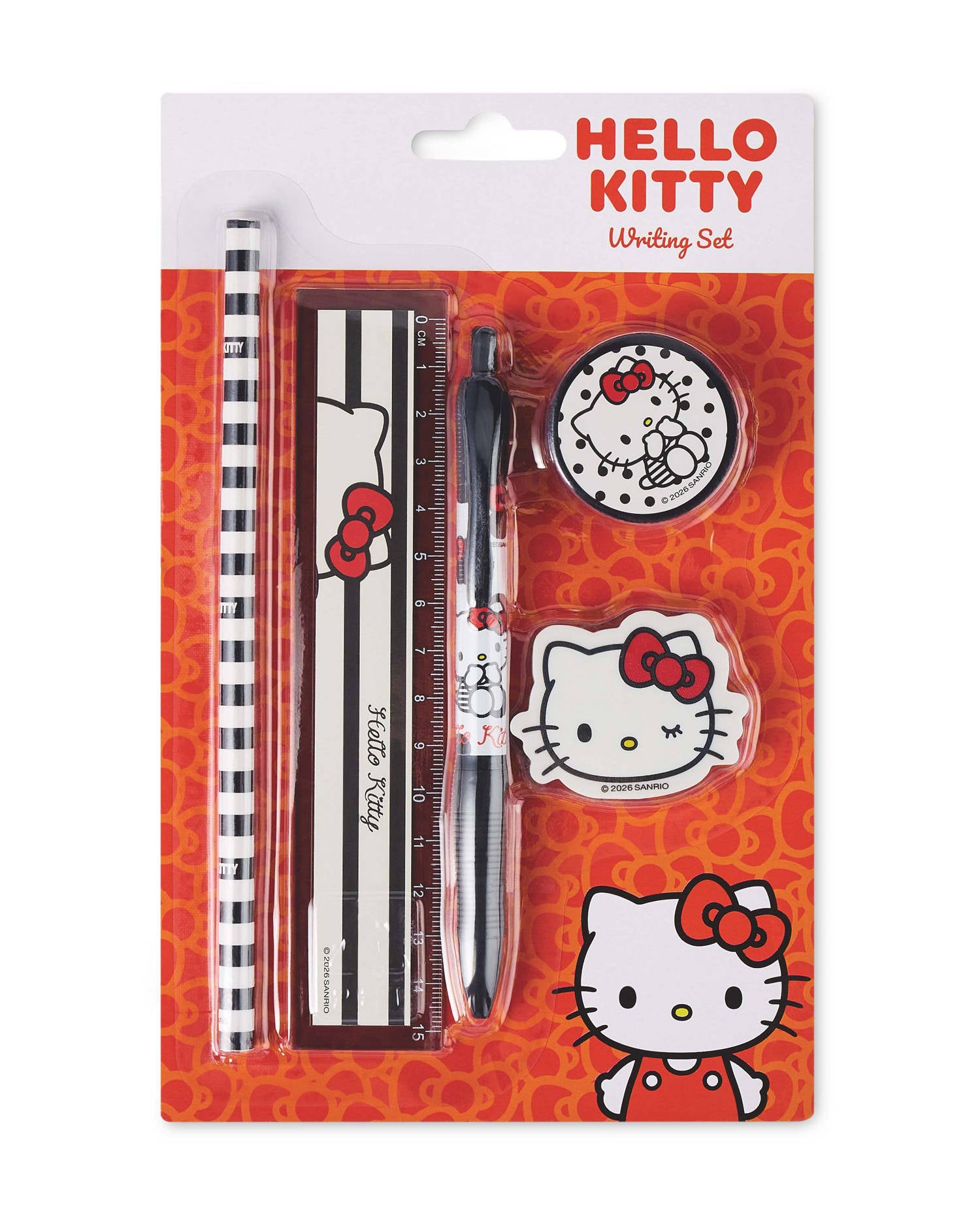 Back to school stationery set with pencil, ruler and notepad, UK version