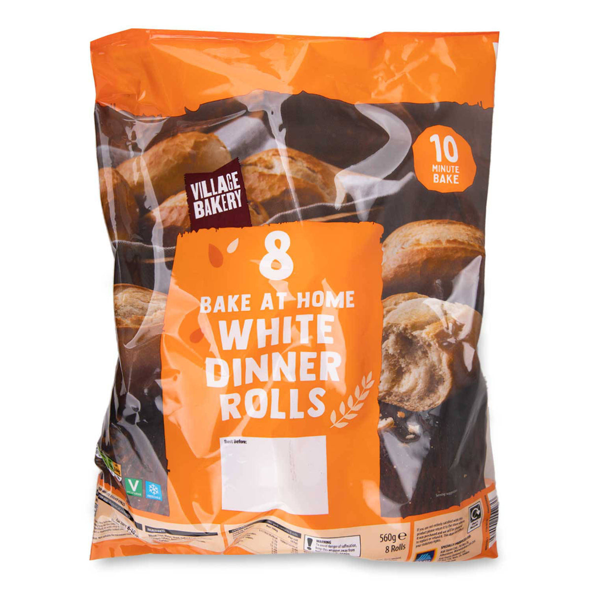 Bake at home white dinner rolls, 8 rolls, imported from the UK
