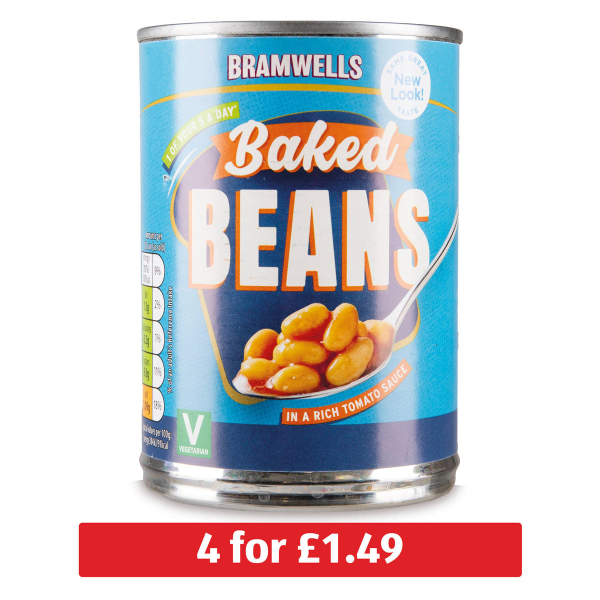 Baked beans in rich tomato sauce for breakfast, UK version