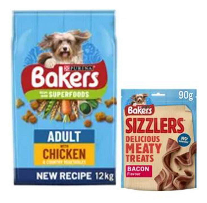 Bakers Adult Dry Dog Food and Bakers Sizzlers Bundle