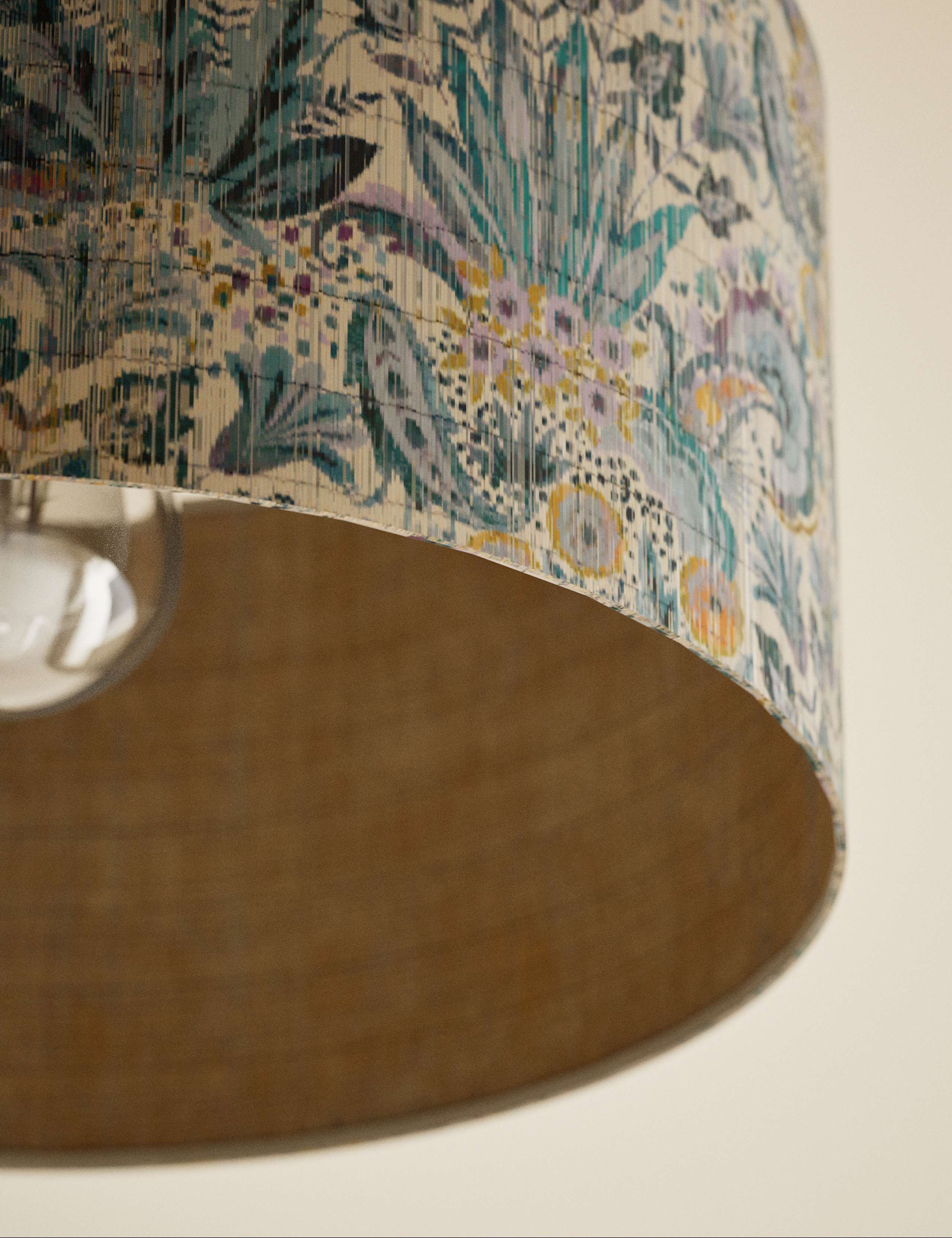 Bamboo print shade, natural finish, 38 cm height, UK version