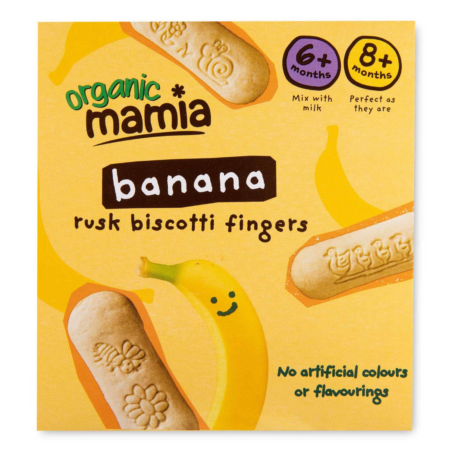 Banana rusk biscotti fingers organic baby snack, imported from the UK