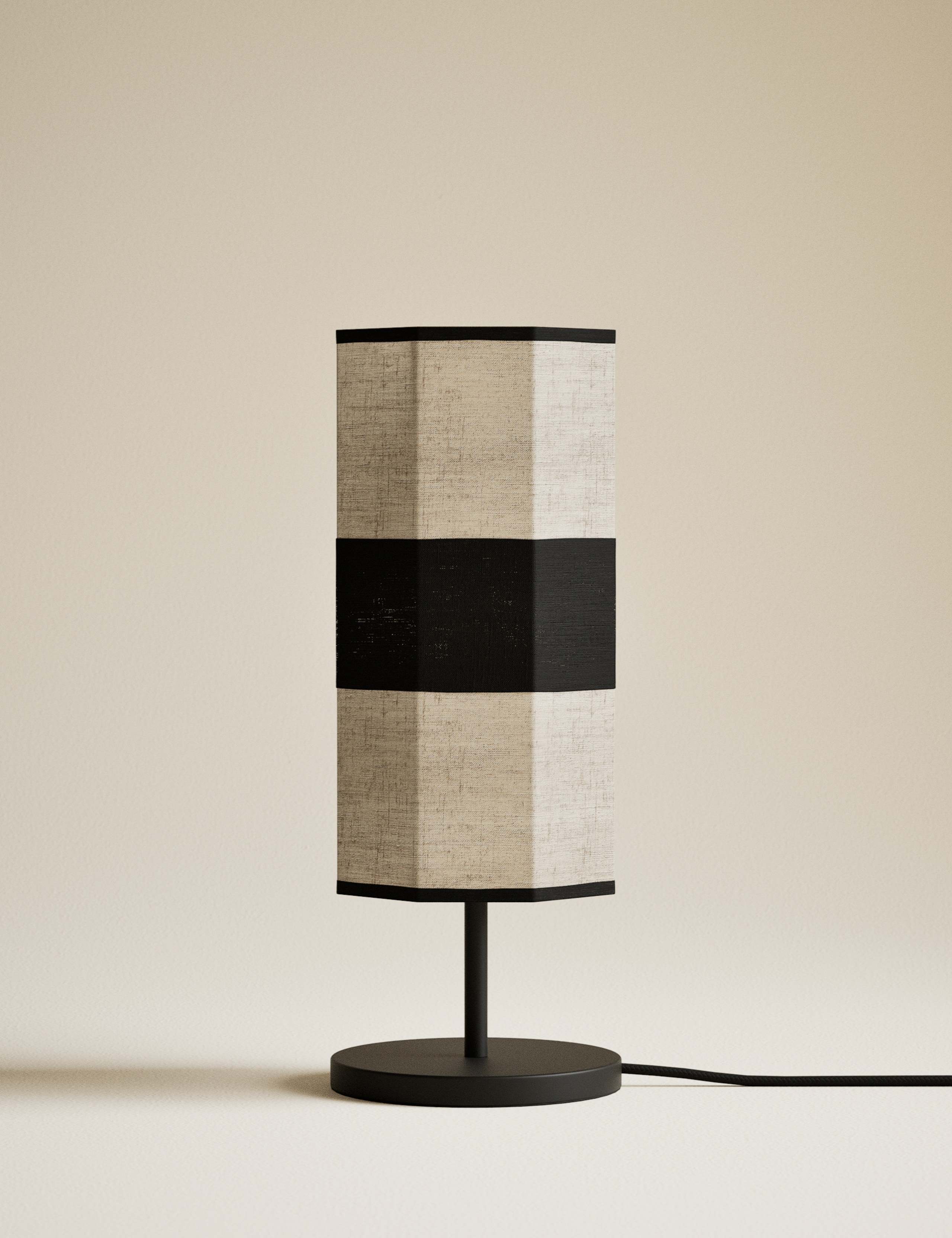 M&S Band Table Lamp with hexagon fabric shade 50cm (British brand)