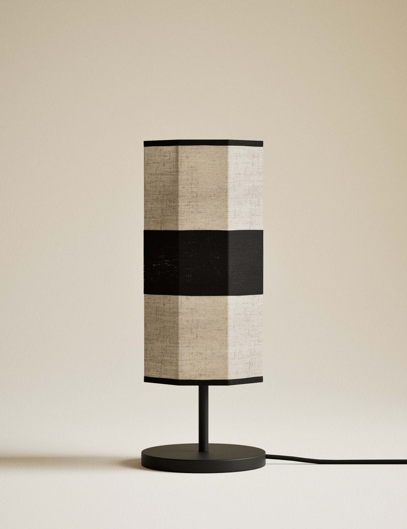 M&S Band Table Lamp with hexagon fabric shade 50cm (British brand)