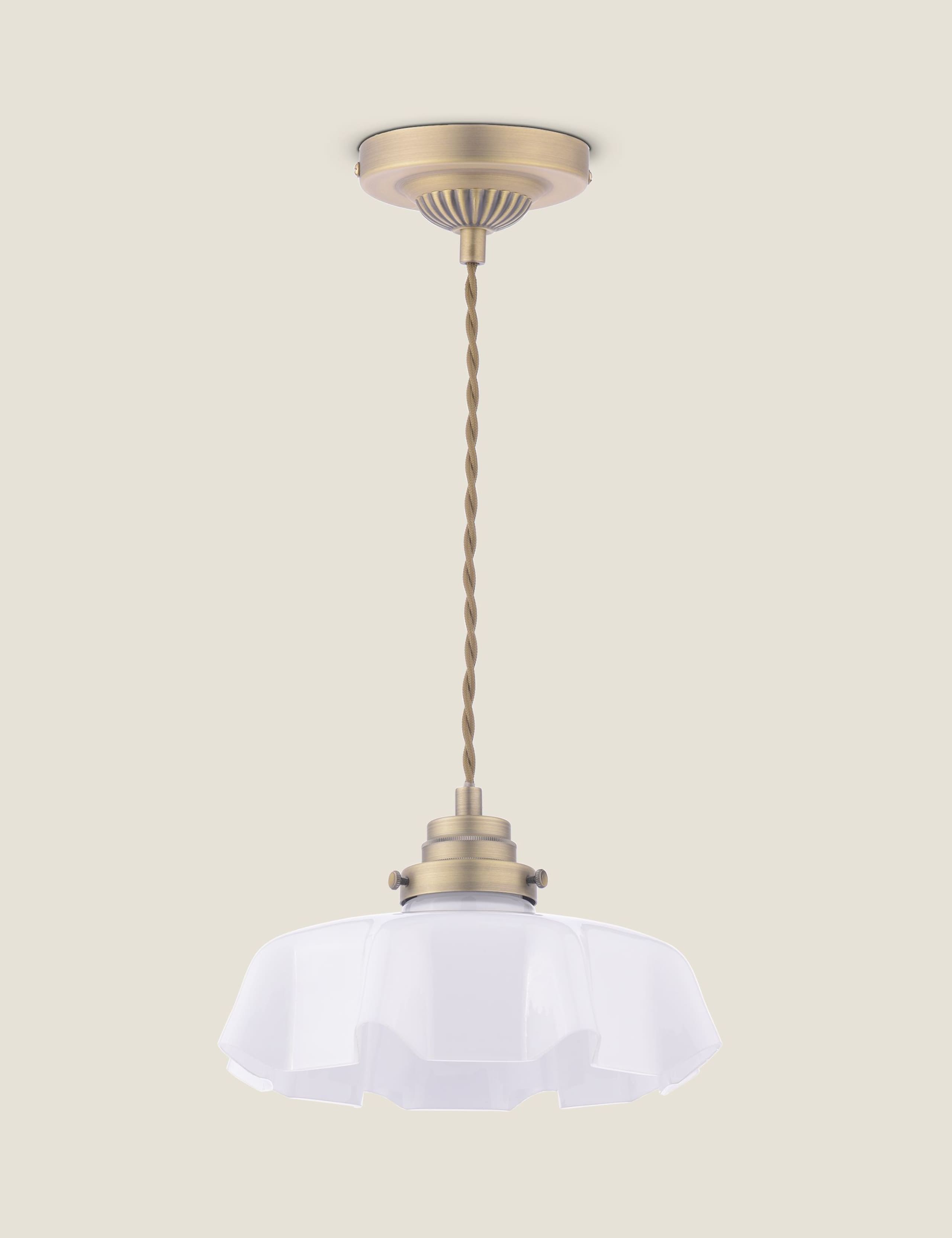 Laura Ashley Banham fluted glass pendant light - British product