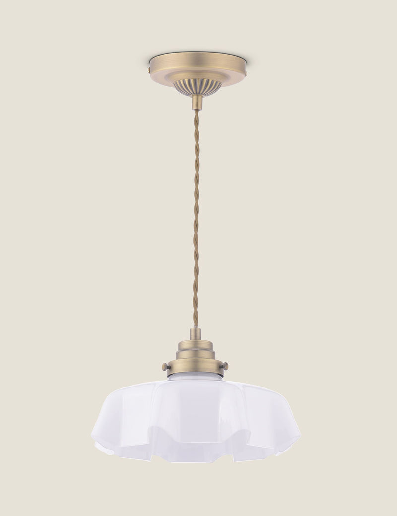 Laura Ashley Banham fluted glass pendant light - British product