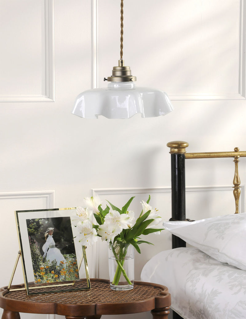 Laura Ashley Banham fluted glass pendant light - British product