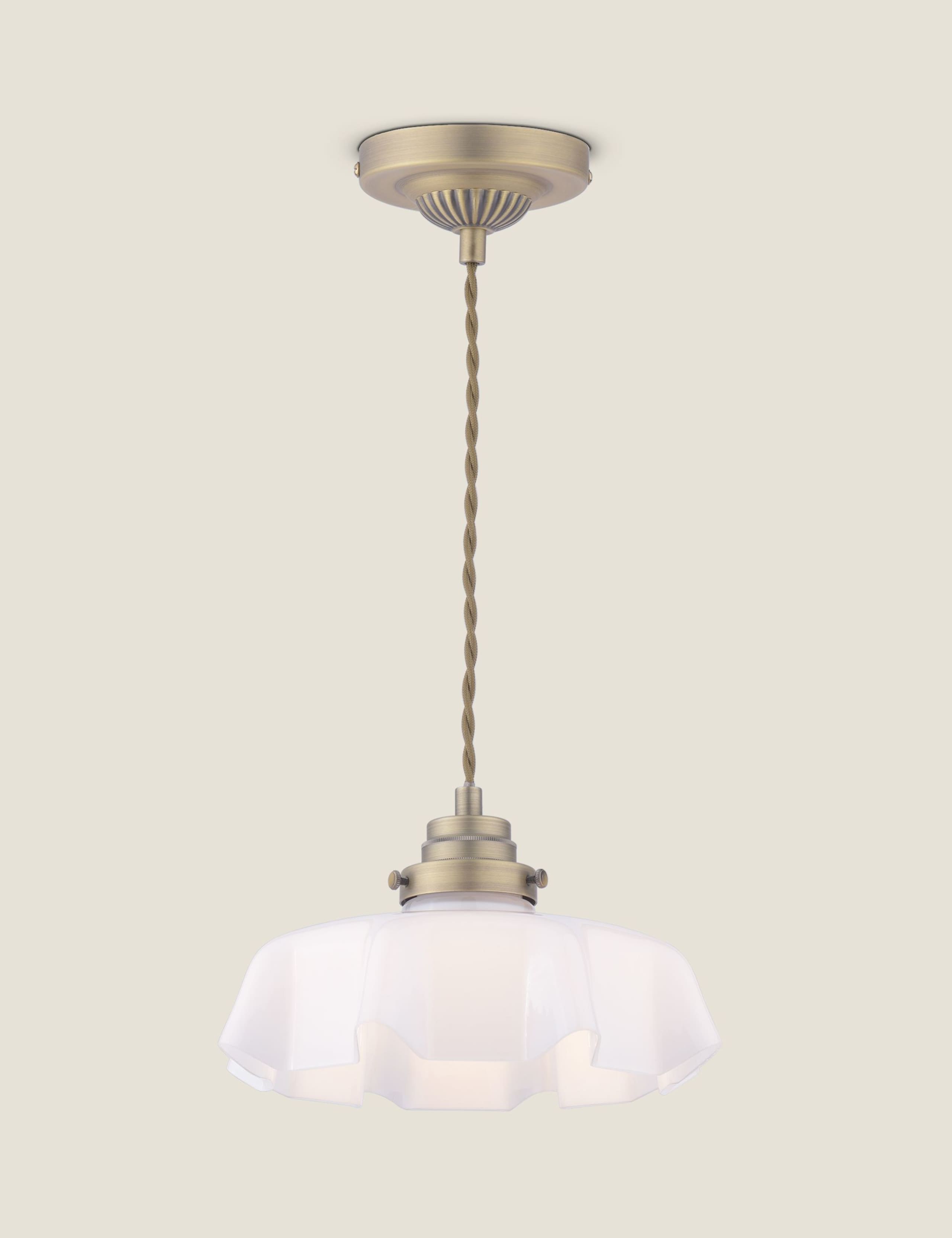Laura Ashley Banham fluted glass pendant light - British product