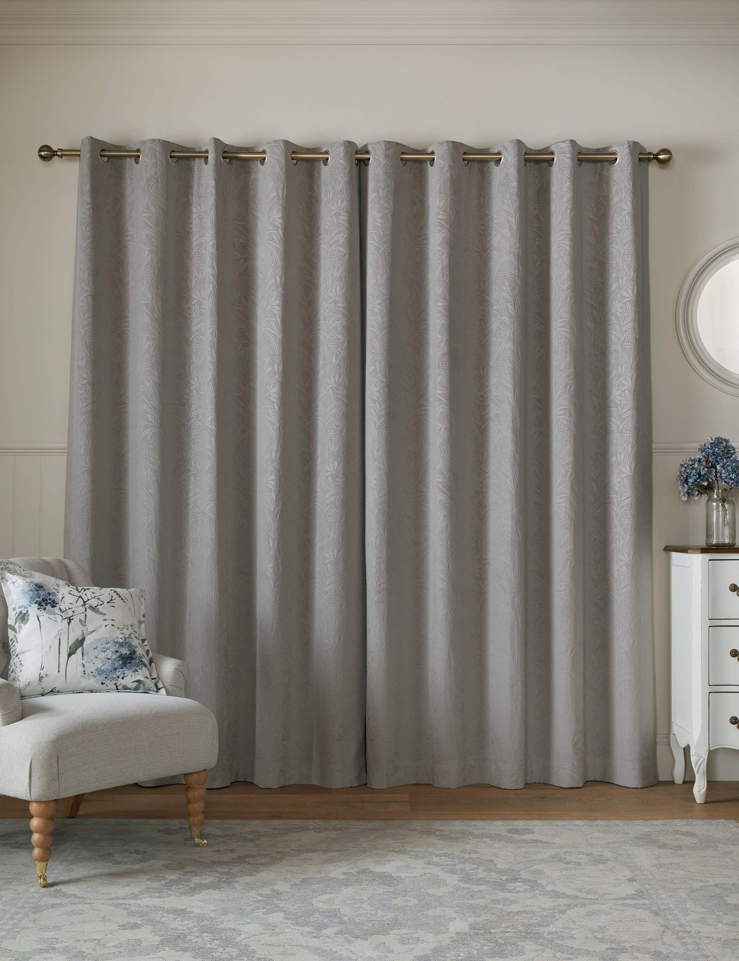 Laura Ashley Barley Embossed Eyelet curtains - British product