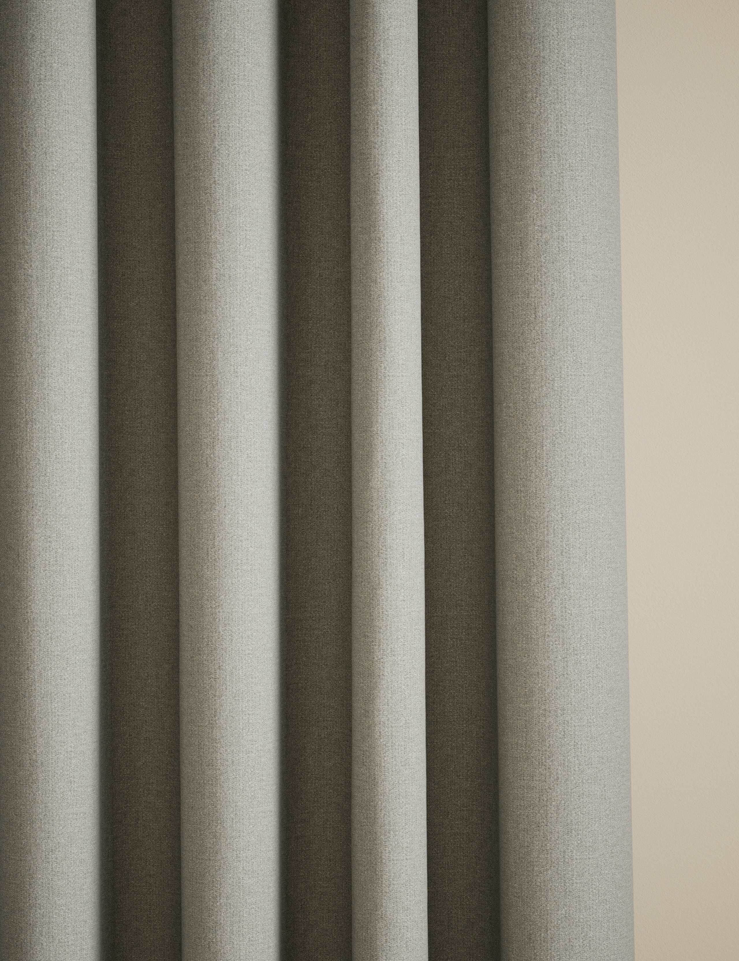 Basketweave eyelet curtains, imported from the UK